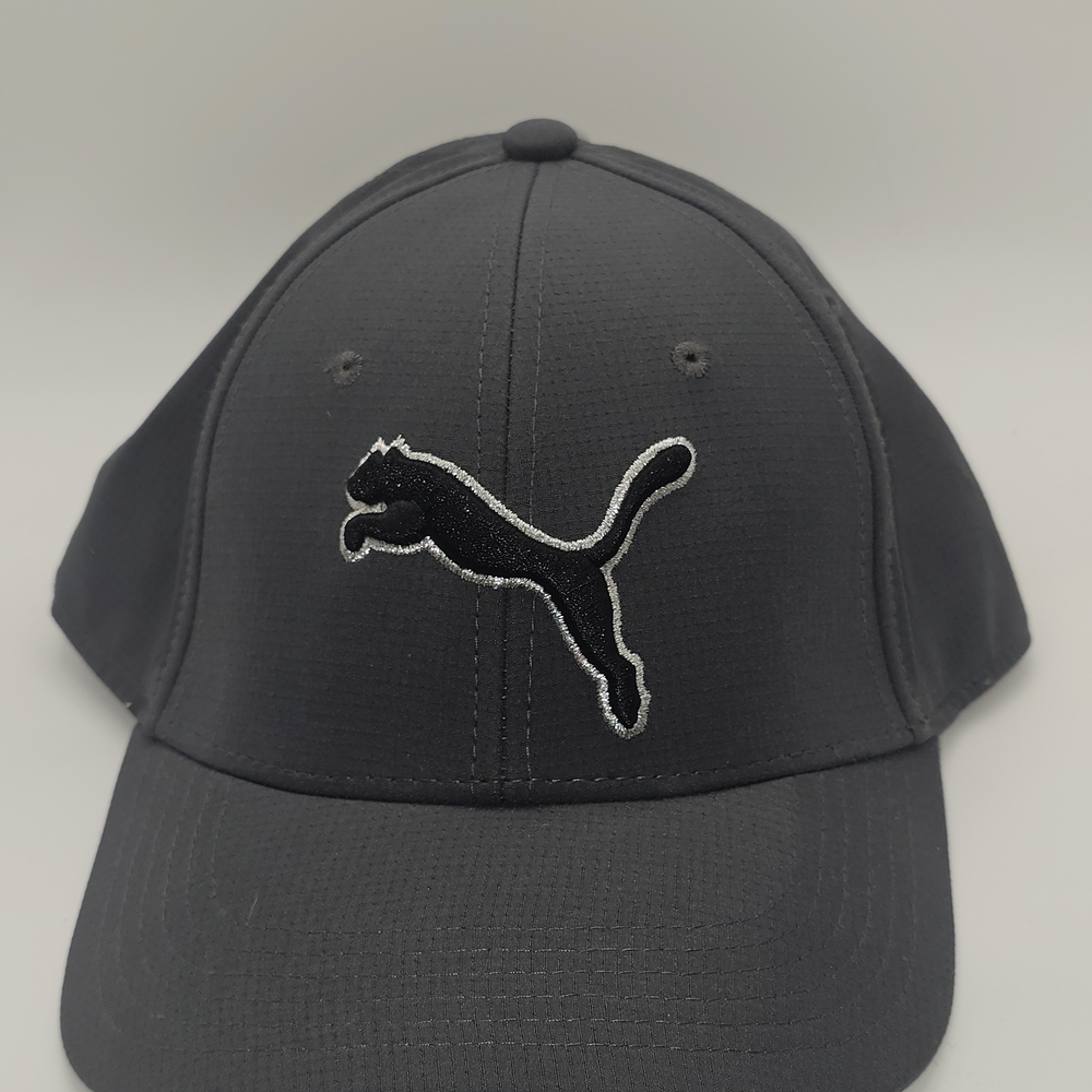 NWOT PUMA Evercat Apparel Black-Silver Classic‎ L/XL Stretch Fit Hat Golf Beach